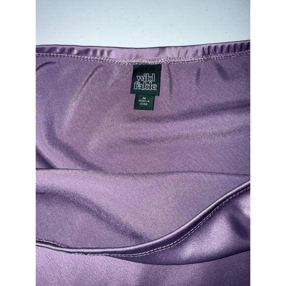 Wild Fable Purple Satin Slip Skirt Size Medium Long Length Skirt - Picture 7 of 8